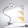 GARMESE LED Desk Lamp Clip on Light with 3 Color Modes 10 Brightness RingClamp Light 360 Adjustable Neck Dimmable Eye Protection Desk Lamps for Home Office