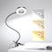 GARMESE LED Desk Lamp Clip on Light with 3 Color Modes 10 Brightness RingClamp Light 360 Adjustable Neck Dimmable Eye Protection Desk Lamps for Home Office