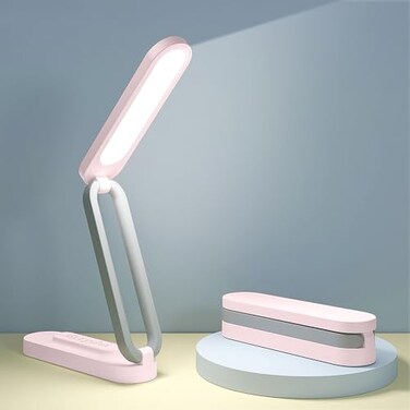 Giryuhd LED Desk Lamp for Office Home Battery Operated Lamp Rechargeable Lamp Foldable Portable Light LED Desk Light Strip 3 Brightness Dimmable Small Desk Lamp Wireless Reading Lamp