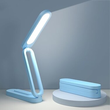 Giryuhd LED Desk Lamp for Office Home Battery Operated Lamp Rechargeable Lamp Foldable Portable Light LED Desk Light Strip 3 Brightness Dimmable Small Desk Lamp Wireless Reading Lamp