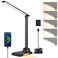 ShineTech LED Desk Lamp with USBC Charging Port Dimmable Desk Lamp for Home Office EyeCaring Reading Lamp with 25 Lighting Modes Small Desk Light for Bedroom Nightstand with Adapter
