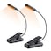 VAVOFO Amber Rechargeable Book Lights Blue Light Blocking Reading Lights 7 LEDs Eye Care 9 Colors 9 Brightness Clip On for Bookworms with Power Indicator Lasting 70h 2Pack Black