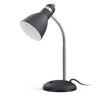 LEPOWER Metal Desk Lamp EyeCaring Table Lamp Study Lamps with Flexible Goose Neck for Bedroom Home Office Matte Black