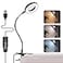 Foneso Desk Lamp Clip on Light 48 LED USB Lamp with 3 Color Modes 10 Brightness Levels 360 Flexible Gooseneck Eye Protection Bed Night Light for Reading Makeup Craft Black
