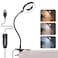 Foneso Desk Lamp Clip on Light 48 LED USB Lamp with 3 Color Modes 10 Brightness Levels 360 Flexible Gooseneck Eye Protection Bed Night Light for Reading Makeup Craft Black