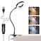 Foneso Desk Lamp Clip on Light 48 LED USB Lamp with 3 Color Modes 10 Brightness Levels 360 Flexible Gooseneck Eye Protection Bed Night Light for Reading Makeup Craft Black