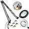 Krstlv 12X Large Magnifying Glass with Light and Clamp Real Glass 5 Color Modes Stepless Dimmable 2 x 16 Inch Adjustable Swing Arm Stand Desk Lamp LED Lighted Magnifier Hands Free for Close Work Hobby