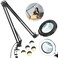 Krstlv 12X Large Magnifying Glass with Light and Clamp Real Glass 5 Color Modes Stepless Dimmable 2 x 16 Inch Adjustable Swing Arm Stand Desk Lamp LED Lighted Magnifier Hands Free for Close Work Hobby