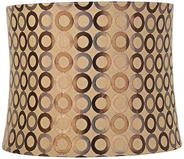 Springcrest Copper Circles Large Drum Lamp Shade PreAssembled 13 Top x 14 Bottom x 11 High Spider Replacement with Harp and Finial