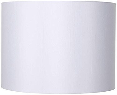 Springcrest White Hardback Large Drum Lamp Shade PreAssembled 16 Top x 16 Bottom x 12 High Spider Replacement with Harp and Finial