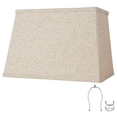 YoflowX Rectangular Lampshade Large Beige Lamp Shade 7 x 125 x 9 x 15 x 98 Includes 1 Shade Bracket 2 Adapters Suitable for Table Lamps and Floor Lamps Easy Assembly