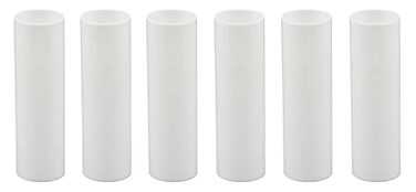 Creative Hobbies Set of 6 3 Inch Tall White Plastic Candle Covers Sleeves Chandelier Socket Covers Candelabra Base