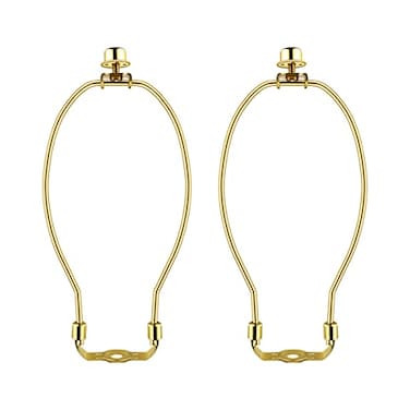 yuntop 2 Pcs 7Inch Lamp Shade Harp Holders Detachable Lamp Shade Bracket Heavy Duty DIY Lighting Accessories for Floor Lamps and Table finials Bracket Light Fitting Polished Brass