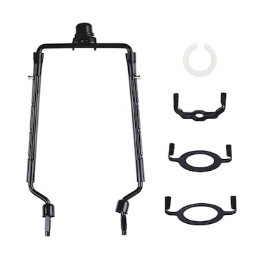 HZHFCB 7 8 9 10 inch Lamp Shade Harp HolderAdjustable Lamp Harp KitFit 38 IP StandardE14E26E27 Light Base UNO Fitter AdapterBlack Horn Frame Lampshade Bracket Black