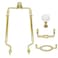 EMNOOTI 7 8 9 10 inch Lamp Shade Harp HolderAdjustable Lamp Harp KitFit Both Standard Lamp Rod and E26 Light Base UNO Fitter Adapterwith 2 Shade Attaching Finial Top Gold Color 1 Set