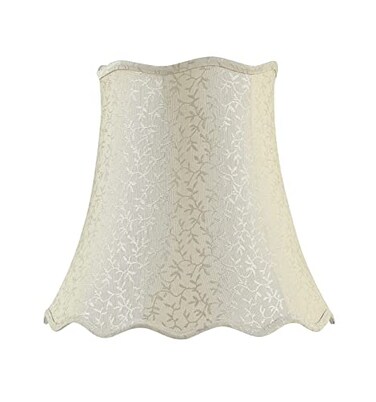 Aspen Creative 30501 Transitional Scallop Bell Shape Spider Construction Lamp Shade in Light Beige 16 Wide 10 x 16 x 15