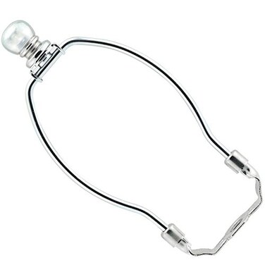 DZS Elec 1Pack 6inch Lamp Shade Harp Holder DIY Lighting Accessories Horn Frame Lampshade Bracket for TableFloor Light Fitting Silver
