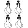 KEJJNYER 4 Pack Clip On Lamp Shade Adapter Black Light Bulb Clips For Lamp Shades Holder Clip On Bulb Light Shades Adapter With Cap Knob Finial