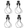 KEJJNYER 4 Pack Clip On Lamp Shade Adapter Black Light Bulb Clips For Lamp Shades Holder Clip On Bulb Light Shades Adapter With Cap Knob Finial