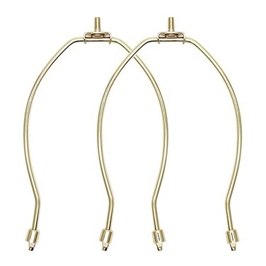 KUMGROT 2pcs Lamp Shade Harp Holder Lamp Replacement Parts Lampshade Bracket Lamp Frame for Table Lamp Floor Lamp Gold Harp Holder 8 Inches