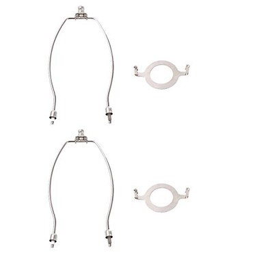 Lightter Lamp harp Lamp Harp 7 inch lamp shade holder and E26 Lamp Socket UNO Fitter Lamp shade Adapter Converter Finial Set 7inch Tall 1716 IDDetachable Parts 2pack 2 7