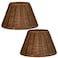 Eusamxon mini lampshades set of 2 Natural Rattan 315 Top x 61 Bottom x 39 Slant Heightboho Lamp shade replacement clipon traditional shades