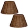 Eusamxon mini lampshades set of 2 Natural Rattan 315 Top x 61 Bottom x 39 Slant Heightboho Lamp shade replacement clipon traditional shades