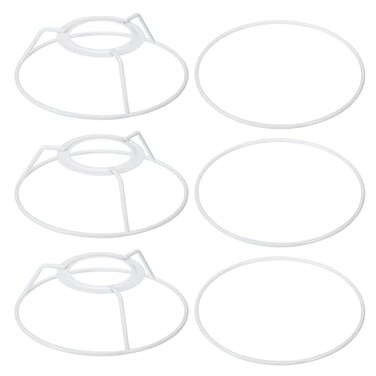 PATIKIL 47 Inch E26 E27 Lamp Shade Ring Frame with European Fitter 3 Pack Lampshade Holder Wire Frame DIY Drum Ring for Table Floor Lamp White
