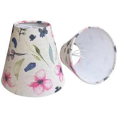 TOOTOO STAR Mini Small Lamp Shade Set of 2 Chandelier Shades 3 X 6 X 5 printed Linen Lampshade ClipOn Bulb