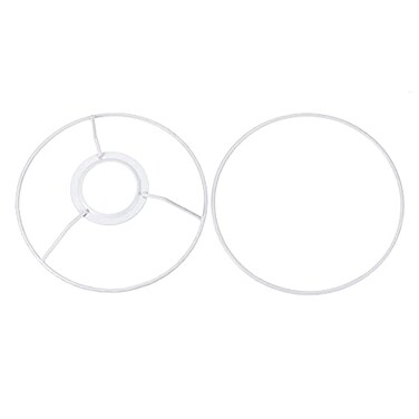 uxcell Lamp Shade Ring 150mm Dia Lampshade Holder Frame Ring for E26E27 Lamp Socket Baked Coating Iron 1 Set
