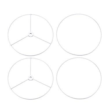 uxcell Lamp Shade Ring 250mm Dia Lampshade Holder Frame for Connecting Lamps Harp Baked Coating Iron 2 Set