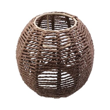 Wealrit Woven Rattan Pendant Lamp Shade Chandelier Lampshade 59 x 55 Light Fixture Shade for Home DecorationBrown