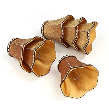 Fuloon Clip on Chandelier Lamp Shades 314x551x472 in Small Sconce Shades for Candelabra Bulbs RusticEuropeanFrench Country Style6 Pack Coffee
