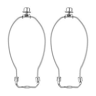 yuntop 2 Pcs 8Inch Lamp Shade Harp Holders Detachable Lamp Shade Bracket Heavy Duty DIY Lighting Accessories for Floor Lamps and Table finials Bracket Light Fitting Nickel