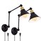 TRLIFE Plug in Wall Sconces Dimmable Wall Sconce Swing Arm Wall Lights Plug in Adjustable Wall Mounted Light Wall Lights with 6FT Plug in Cord E26 BaseTwo Arms 2 Pack