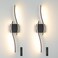 Daunton Modern Battery Operated Wall Sconce Set of 2 Black Dimmable LED Wall Light with Remote Control 3CCT Adjustable Timer Memory Function Wireless Wall Light for TV Wall Living Room Bedroom