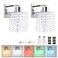 Shenmoyl Set of 2 Crystal Battery Operated Wall SconceRechargeable Wall Lamp with 5200mAh Battery Remote Control Modern Dimmable Wireless Wall Lights for Bedroom Bathroom Clear Silver Base