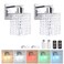 Shenmoyl Set of 2 Crystal Battery Operated Wall SconceRechargeable Wall Lamp with 5200mAh Battery Remote Control Modern Dimmable Wireless Wall Lights for Bedroom Bathroom Clear Silver Base