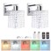 Shenmoyl Set of 2 Crystal Battery Operated Wall SconceRechargeable Wall Lamp with 5200mAh Battery Remote Control Modern Dimmable Wireless Wall Lights for Bedroom Bathroom Clear Silver Base