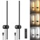 GOODATE Wall Sconces Set of Two with Remote Stepless Colors 3000K6500K Stepless Dimming Hardwire or Plugin 180 Rotate LED Black Plug in Wall Sconces with Timer Night Light 236 Inches