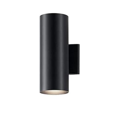 Kichler Cylinders 12 Outdoor Wall Sconce in Black 2Light Exterior Wall Light Cylinder Fixture 12 H x 5 W 9244BK