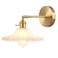Shenmoyl Vintage Wall Sconces with White Lotus Glass Lampshade 180 Degree Adjustable Brass Sconces Hradwired Modern Wall Lighting Fixture with Switch for Bedside Bedroom Doorway