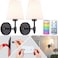 slywise Peel and Stick Wall Sconces Stick On Wall Sconce Set of 2 Battery Operated Wireless Adhesive Wall Lights Corn Bulb with 10000mAh Battery Easy Install for Bedroom Living Room Wall Decor