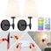 slywise Peel and Stick Wall Sconces Stick On Wall Sconce Set of 2 Battery Operated Wireless Adhesive Wall Lights Corn Bulb with 10000mAh Battery Easy Install for Bedroom Living Room Wall Decor