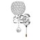 WeFoonLo Modern Crystal Wall Light Pendent Lamp Chrome Finish Bedroom Sconce Lighting Fixture with Pull Cord Switch E14 Socket Spherical