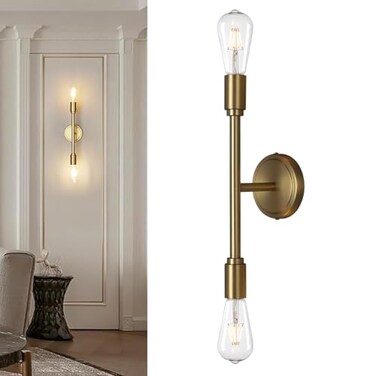 Phansthy 2 Light Bathroom Wall Sconce Antique Bronze Dual Light Indoor Industrial Wall Light Fixture for Hallway Kitchen Restaurant Antique
