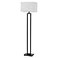 Globe Electric 67046 58 Floor Lamp Matte Black Finish White Linen Rectangular Shade Modern Geometric Cutout Design E26 Base