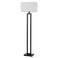 Globe Electric 67046 58 Floor Lamp Matte Black Finish White Linen Rectangular Shade Modern Geometric Cutout Design E26 Base