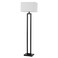Globe Electric 67046 58 Floor Lamp Matte Black Finish White Linen Rectangular Shade Modern Geometric Cutout Design E26 Base