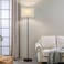 Ambimall 60 Modern Floor Lamp with Shade Tall Lamps for Living Room Bedroom Office Dining Room Beige Shade with Black PoleWithout Bulb